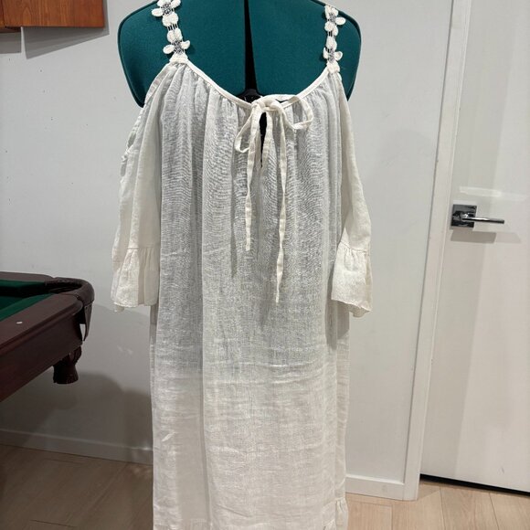 Dresses & Skirts - White linen dress made in Italy